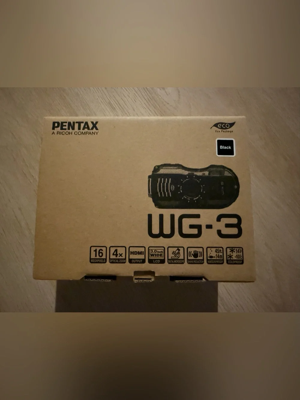 NWT Pentax WG-3 Black 16MP Waterproof Digital Camera NEW Never Used